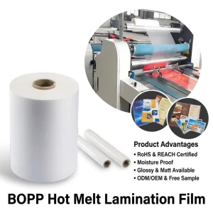 Hot Laminating Roll Film Manufacturers Gloss Protection Thermal Matt BOPP Hot Melt Film Thermal Laminate Rolls for Laminator