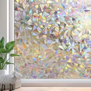 Hot Selling Modern 3D Rainbow Frosted Window Film Privacy PVC Static Cling Glass Decorative for Bathroom Office or Home