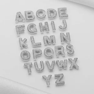 Hot Selling and Popular High end Balloon Bubble Filled Zirconia 26 Letter English Name DIY Pendant Necklace