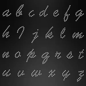 Hot fix Crystal Curly Alphabet Rhinestone Pattern