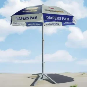 Huancai Outdoor Advertising Custom Logo Printing Sun Outdoor Co Ca Co La Parasol Garden Beach Folding Marketing Umbrella
