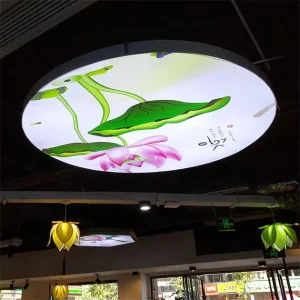 ILLUMINATED STRETCH CEILINGS White Transparent Film Ceiling Ceiling HD UV Circular LED Light Box