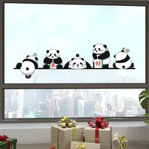 INS Cartoon Decorative Glass Stickers Static Clings for Balcony Kitchen PVC Glass Sliding Door Glass Door Bumper Stickers
