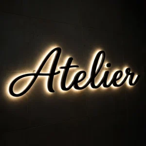 IP65 Waterproof Outdoor Commercial Sign Heavy Duty Anti Rust 3D Stainless Steel LED Backlit Sign