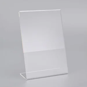 Ideal for Wedding Table Numbers Double Sided Picture and Menu Holders L Shaped Clear Acrylic Sign Display Stand