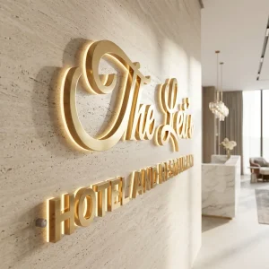 Illuminated 3D Logo Embossing Customized Commercial Building Front LED Backlit Acrylic Channel Letters Office Advertising