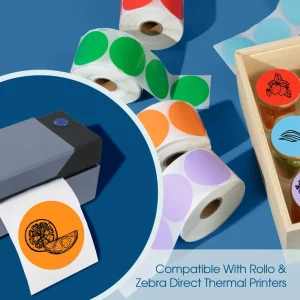 In Stock Round Direct Thermal Label 25mm 40mm 50mm Circle Self Adhesive Waterproof Sticker Roll for Bottle Jar Lid Seal Product