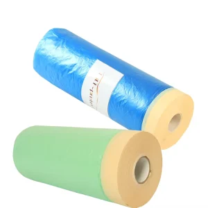 In Stock Soft Plastic Pre Taped Masking Film Moisture Proof Paint Protection Plastic Film for Painting