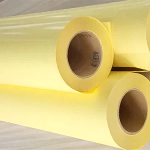 In Stock Yellow Back PVC Cold Lamination Film Roll Smooth Flatness Anti Scratch Self Adhesive for Exhibition Display Use