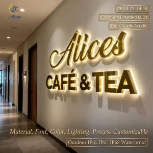 Indoor Office Wall LED Light Letter Custom Interior Backlit Sign Personalized 3D Logo LED Letter Sign for Coffee Shop Store Decor