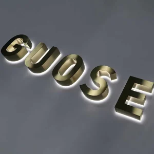 Indoor Stainless Steel Backlit LED Custom Illuminated Sign for Consulting Firm Brand Background Wall Office Bar