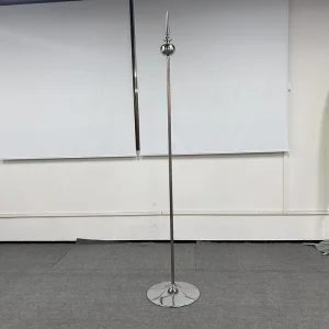Indoor Telescopic Stainless Steel Flag Pole With Base Black Ball Top Finial Heavy Duty Waterproof Pennant Flag Kit