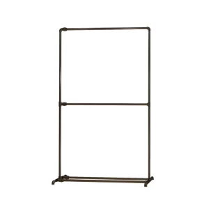 Industrial Pipe Clothing Rack Free Standing Vintage Black Pipe Garment Racks Organizer for Hanging Clothes Retail Display