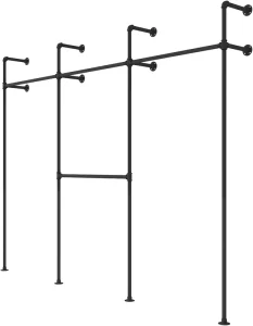 Industrial Pipe Clothing Rack on Wall Moden Wall Mounted Closet Storage Rack Hanging Clothes Retail Display Rack Garment Racks
