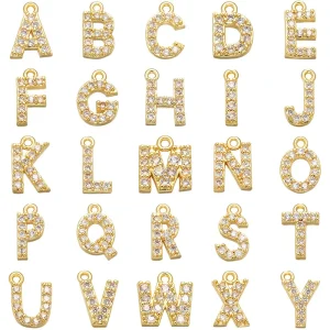 YWLY Factory Direct Sale Large Miniature Zircon Pendant Miniature Pendant Letter Accessories 26 English Alphabet Letter
