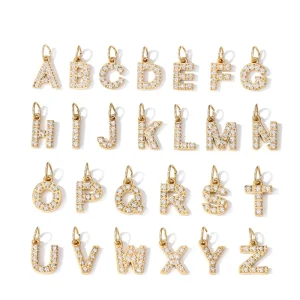 Initial Letter Alphabet Pendant for Women DIY Necklace Bracelet Earrings Stainless Steel Charms for Jewelry Making Supplies