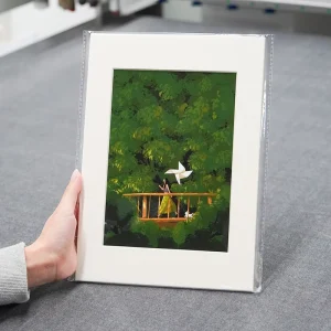 Ink-printed Acid-Free Cardstock Framed Poster with Illustrated Print Art and Celebrity Photo