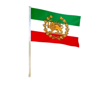 Iranian Flag, Iranian Persian Flag, Lion and Sun Constitution Revolution Flag, and Iranian Vehicle Flag