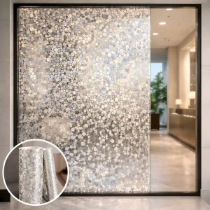 Iridescent Frosted Glass Film Privacy for Bathroom Door and Shower Glass