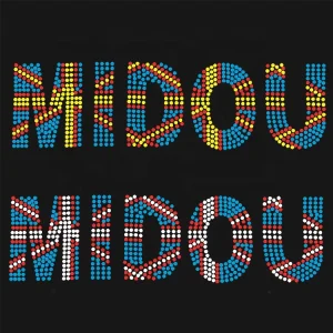 Iron on Clothing Accessories Factory Custom Colorful Letters Name Logo Crystal Hotfix Rhinestones Heat Transfers for Garment