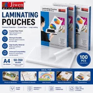 JIWEN High Quality A4 125micron PET EVA Material Cold Hot Laminating Film Lamination Pouch Film Plain Logo Friendly High