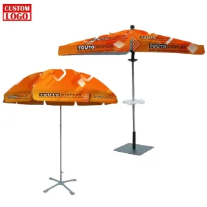 JUNVOY Advertising Promotional Parasol Custom Logo Print Nylon UV 8K Waterproof Sun Protection Beach Umbrella for Outdoor Events