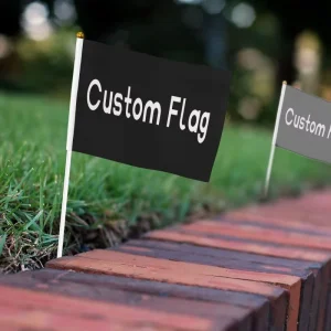JX Custom Logo Small Mini Handheld Stick Flag Hand Held Waving Flag Polyester With Plastic PVC National Flag