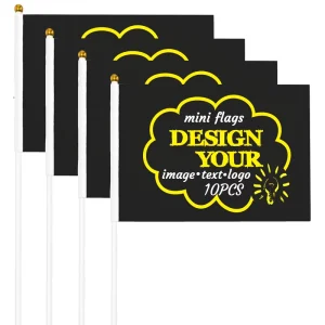 JX Promotion Advertising logo Around the World Hand Flags Custom with Plastic Pole Mini Hand Waving Flag