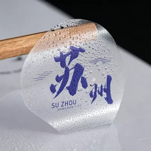 Jinyu Clear PVC Vinyl Stickers Custom Logo Sealing & Address Labels Waterproof Label for Bubble Tea Cups