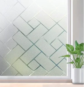 JuaraTech Frosted UV Block Decorative Window Glass Static Cling Window Film