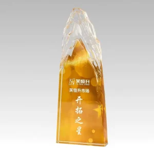 K9 Crystal Mountain Trophy Award Waterproof Polished Custom Engraved Sports Style for Corporate Events Sales Recognition Honor