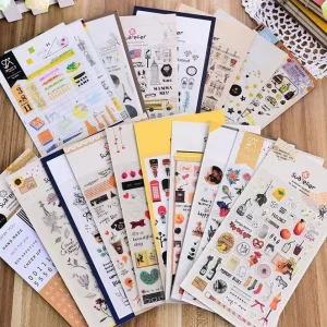 Kawaii Korea Vintage Life Mix Paper Sticker 1pcs Pack for Students’ Diary Decoration Office School Supply