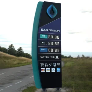 LC Outdoor Customized Business Display Large Advertising Structure Commercial Signage For Gas Station Pylon Sign