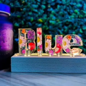 LC Resin Decorative Letter Lamp Flower Night Light Advertising Project Flower LED 3D Lamp Desk Lamp
