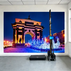 LC Wall Floor 2 in 1 Inkjet UV HD Printer DX7 Head Semi Automatic for Universal Wall Tube Bill Printing