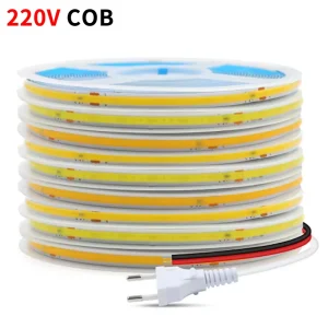 LED 220V COB LED Strip Light 240LEDs/m Smart IC No Need Driver High Bright Indoor Lighting Lights Decoration Flexible LED Strip