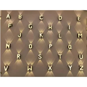 LED 24-Letter IP65 Waterproof Aluminum Alloy Tempered Glass Wall Light for Garden Corridor Outdoor House Decoration