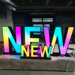 LED Acrylic Stainless Steel Edge RGB Full Color Luminous Letters Neon Sign Advertising Letters 3D Customizable Shape