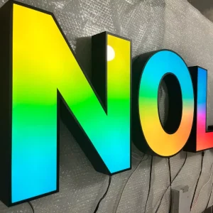 LED Acrylic Stainless Steel Edge RGB Full Color Luminous Letters Neon Sign Transformer 3D Customizable Shape Home Office Wedding
