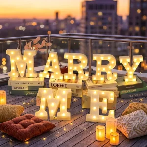 LED Alphabet Marquee Letters for Wedding Birthday Parties Cash Carry Letter Lights Valentine IP44 Rated Dimmable Soft Warm White