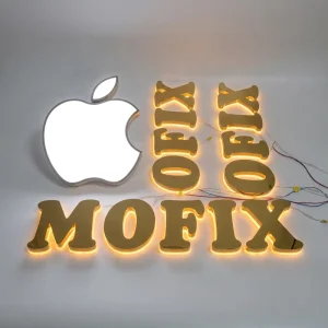 LED Backlit Metal Letter Strips Customized Color Transformer Power Supply Waterproof Indoor Office Decoration 3D Shape