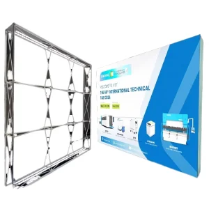 LED Backlit Pop up Display 10ft Fabric Light Box Backdrop with SEG Graphics for Trade Show Exhibition Booth