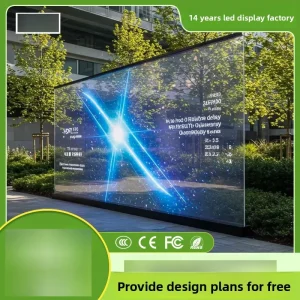 LED Flexible Transparent Crystal Film Screen Indoor Window Glass Advertising Holographic Full Color Glass Display Screen