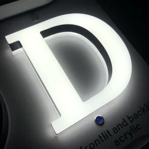 LED Frontlit Backlit Acrylic Letters 3D Acrylic Channel Letter Signs Custom LED Mini Letter Sign Supplier