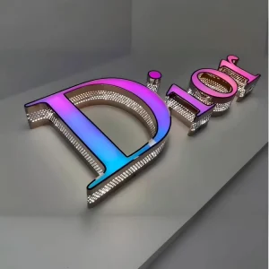 LED Illuminated Business Signage for Indoor Outdoor Storefront Front Lit Perforated Side Channel Letters Billboard for Indoor