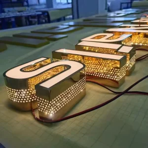 LED Illuminated Letter Sign Boards for Hotels Shops Customized Size Indoor Brand Lights DC Power for Office Perforated Light