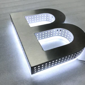 LED Illuminated Stainless Steel Billboard Side Punching Luminous Acrylic Characters Electronic Sign Dot Matrix Production