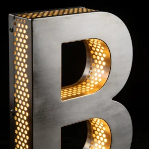 LED Illuminated Stainless Steel Billboard Side Punching Luminous Acrylic Characters Electronic Sign Dot Matrix Production