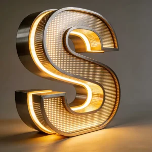 LED Illuminated Stainless Steel Billboard Side Punching Luminous Acrylic Characters Electronic Sign Dot Matrix Production