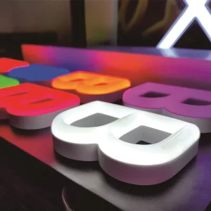 LED Jelly Light Up Letters Acrylic Spherical Sandblasted Front Lit Full Color